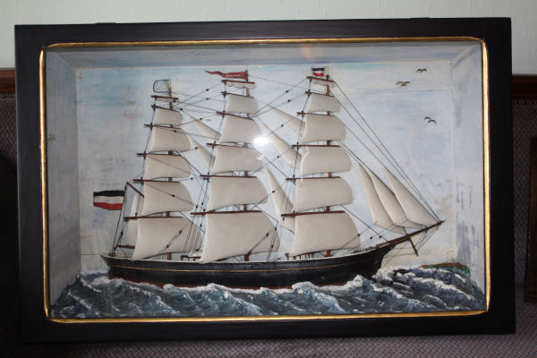 Segelschiff Diorama, Halbkastenmodell, 