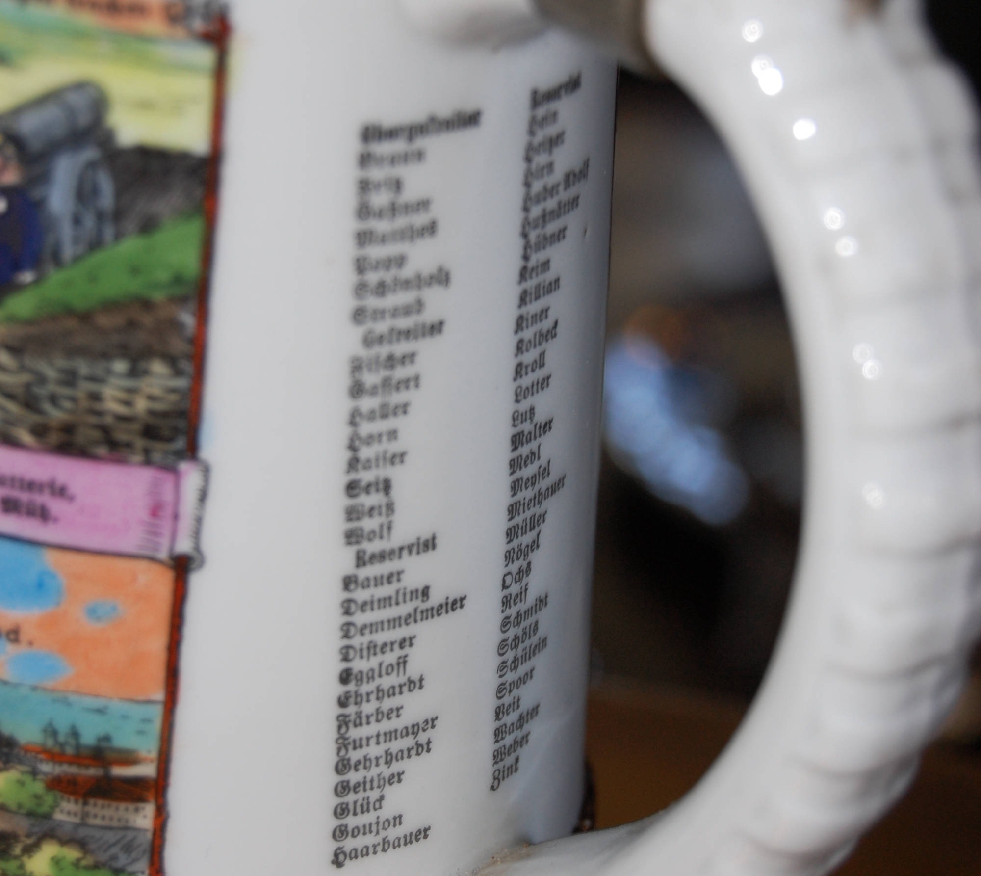 Reservistenkrug, Artillerie, personalisiert, mit Namensleiste, Höhe 27 cm