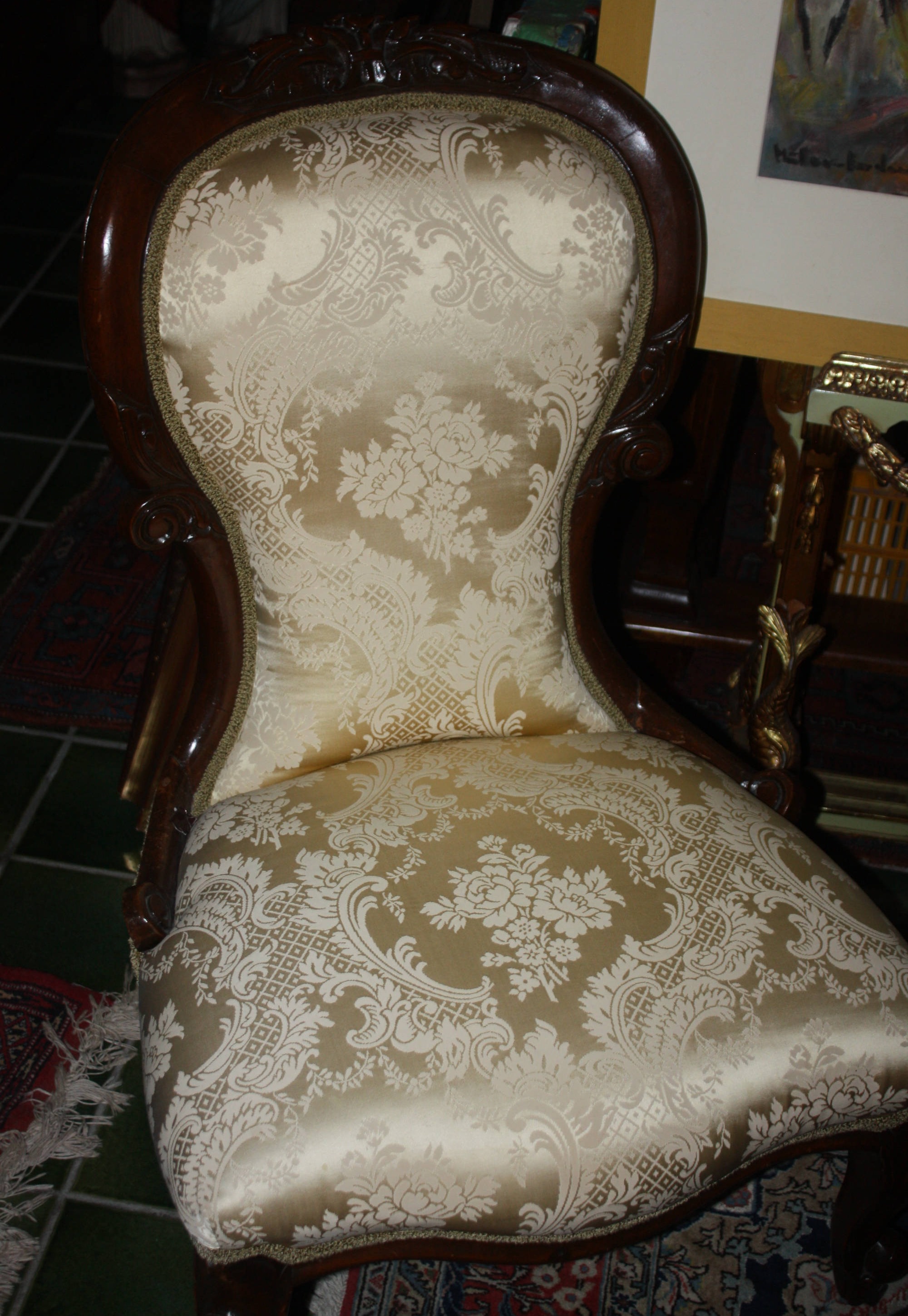 2 Louis Philippe Sessel 2. Hälfte 19.Jh., Höhe Rückenlehne 92 cm, 98 cm