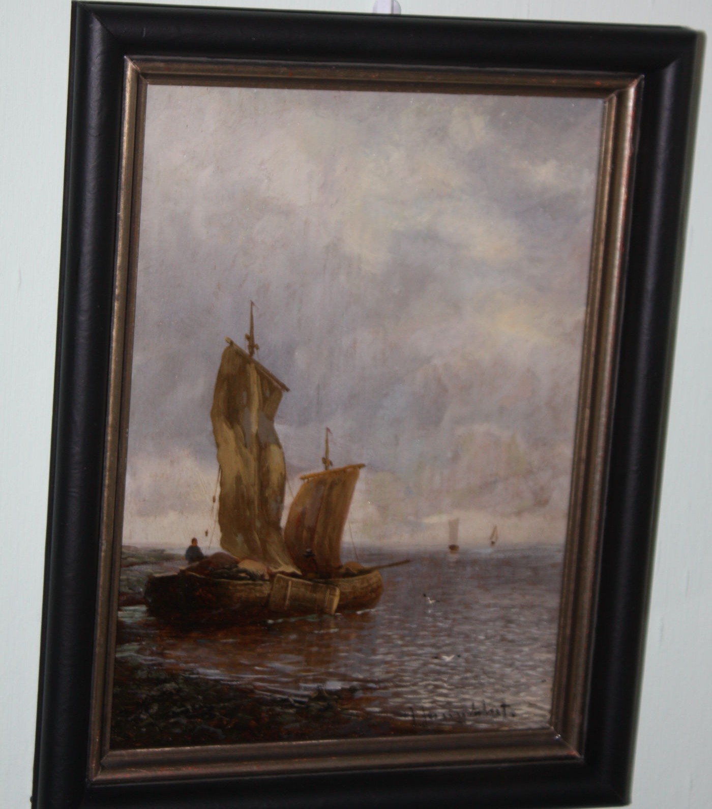 Ölgemälde, Küstenlandschaft, Johann Jungblut