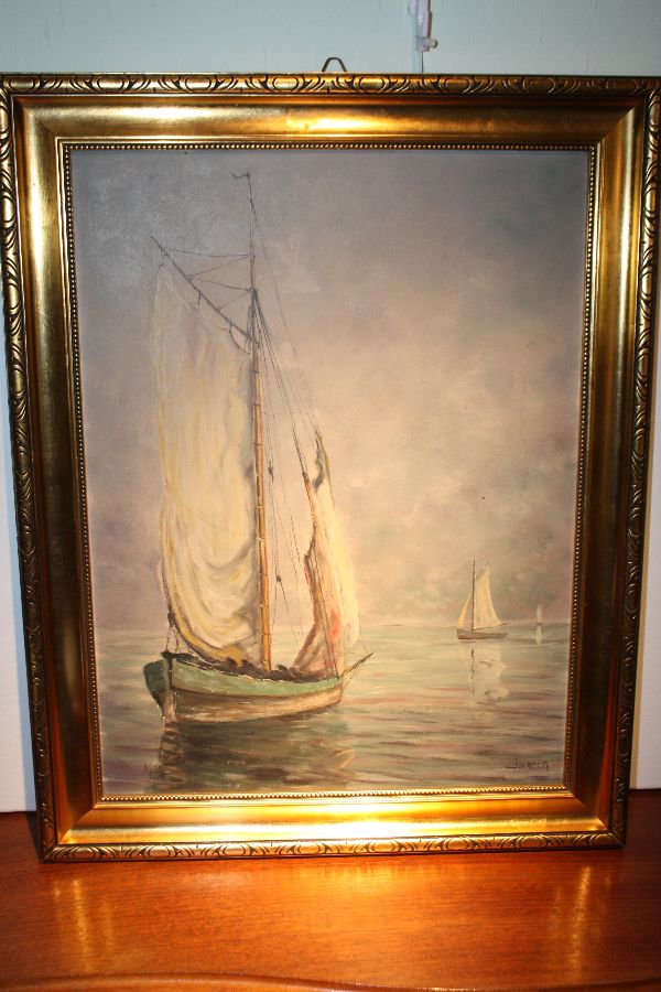 Ölgemälde Segelboote Jansen