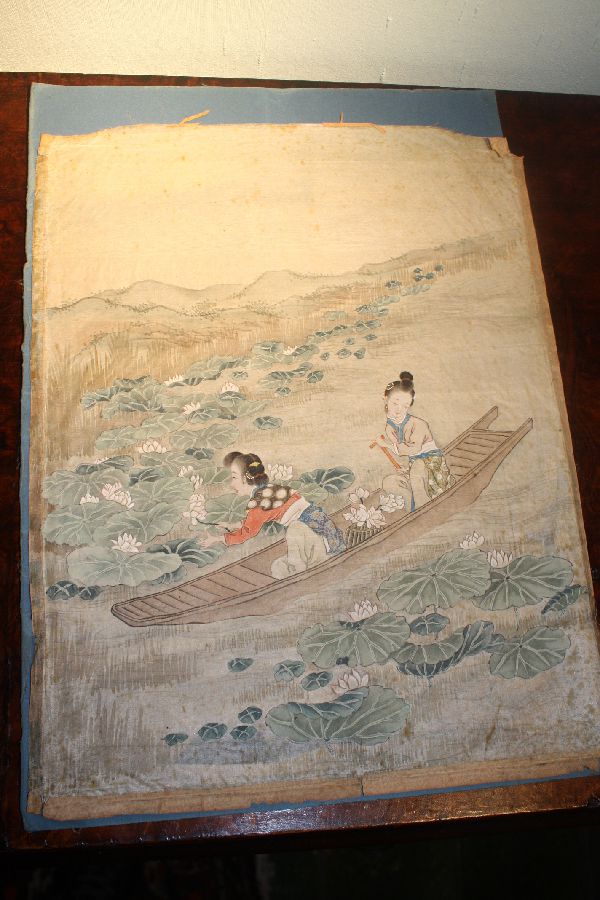 Antike Seidenmalerei Japan 19. Jahrhundert